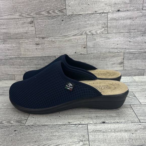 Fly Flot Mesh Clogs Mules Made in Italy Size 39  EUR/8 US‎ Navy Blue Comfort - Picture 4 of 11
